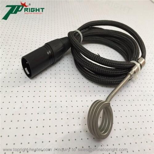 ID20x12.7mm Hot Runner Coil Heater with with 5pin xlr connector black kevlar sleeve