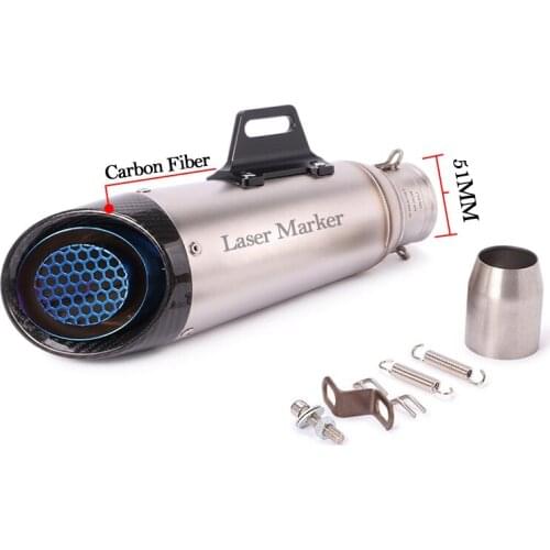 50.5MM Universal Motorcycle Exhaust Pipe Modified Carbon Fiber Escape Muffler For YAMAHA R1 R25 Z650 Z900 GSXS750 CBR500 NMAX155