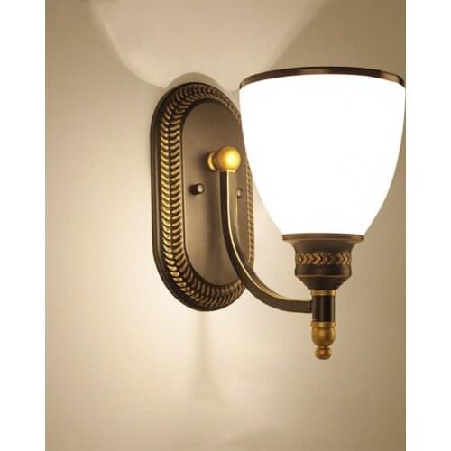 Retro Chinese Style Wall Lamp Bedroom Bedside Cabinet Staircase Aisle Glass Wall Lamp Living Room Balcony Corridor Wall Lamp