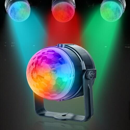 Sound Party Lights Sound Activated Rotating Disco Ball DJ Party Lights 3W 3LED RGB LED Stage Lights For Christmas Wedding Party