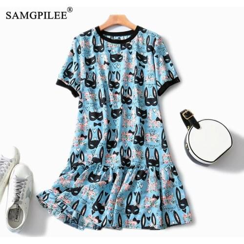 Plus size dresses for women 4xl new fashion dresses summer 2020 O neck Short sleeve print large size womens summer dress women