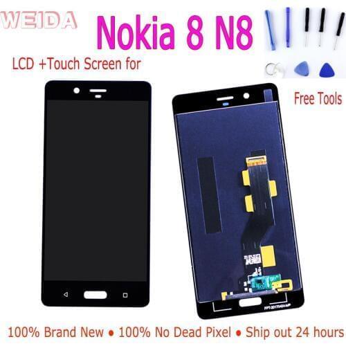 AAA+++ LCD Display For Nokia 8 N8 TA-1012 TA-1004 TA-1052 Touch Screen Digitizer Assembly Replacement Part w Tools No Dead Pixel