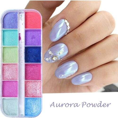 1 Box Chrome Nail Art Glitter Pigment Mirror Dipping Powder Super-fine Colorful Shimmer Pearl Powder Nail Decor Dust