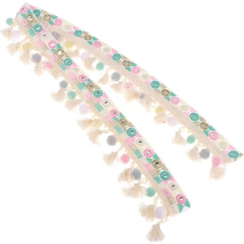 1 Yard Rainbow Pom Pom Ball Fringe Trim Ribbon Sewing Fabric DIY Craft