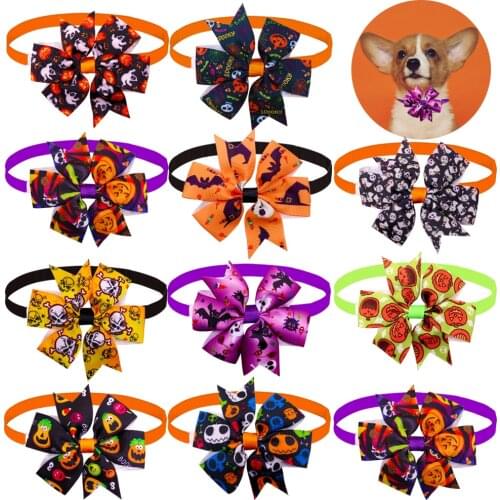 10pcs Dog Accessoires Dog Bow Tie Halloween Pet Supplies Pet Dog Bowties Neckties Pet Dog Cat Holiday Decoration Accessories