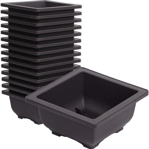 15 PCS 4.7 Inch Flower Pot, Square Plastic Bonsai Training Pot, Flower Succulent Flower Pot Container, for Garden, Interior, Hom