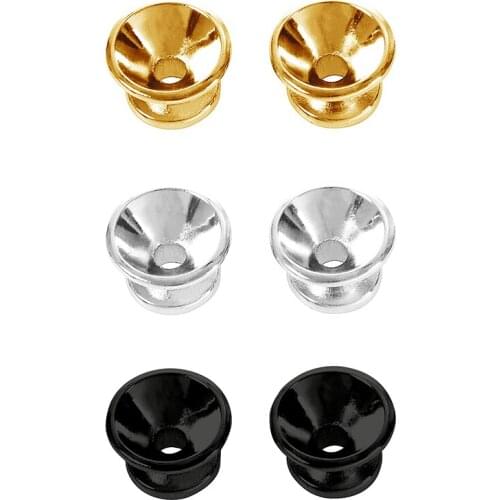 2 x Electric Acoustic Guitar Bass Strap Button Screw Lock Pins Pegs Pads Golden