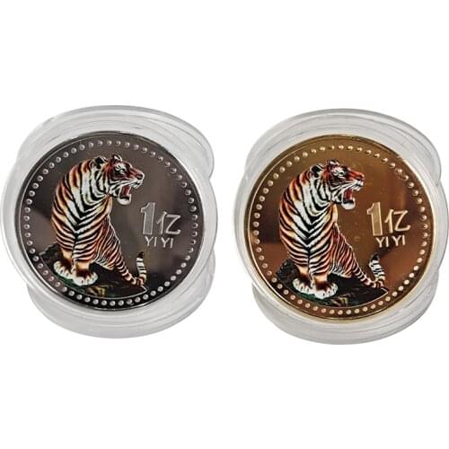 2022 Coins Decoration Crafts China New Year Tiger Year Original Commemorative Coin Bimetal Collection China Zodiac Tiger Year
