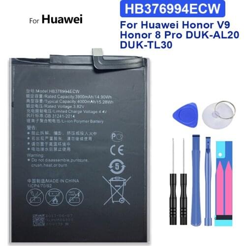 4000mAh HB376994ECW Replacement Battery For Huawei Honor 8 Pro V9 DUK-L09 DUK-AL20 DUK-TL30 with Track Code