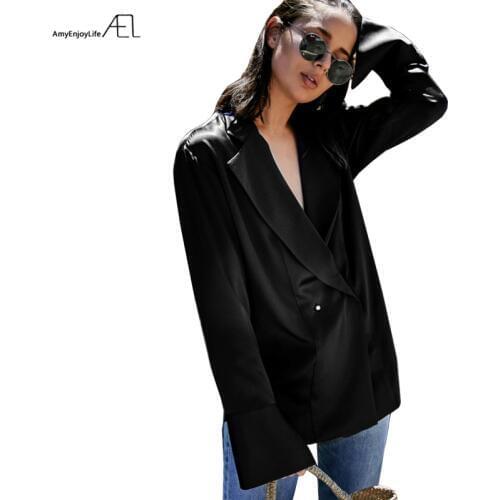 Amyenjoylife Womens Black Shirts