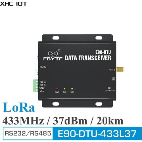 433MHz LoRa Wireless Transceiver RS232 RS485 5W Long Distance 20km E90-DTU(433L37) PLC Transceiver Receiver 433 MHz Radio Modem