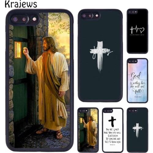 Krajews Christ Jesus Bible Verse Cross TPU Phone Case For iPhone 5 6S 7 8 Plus 11 12 Pro X XR XS Max Samsung Galaxy S7 S8 S9 S10