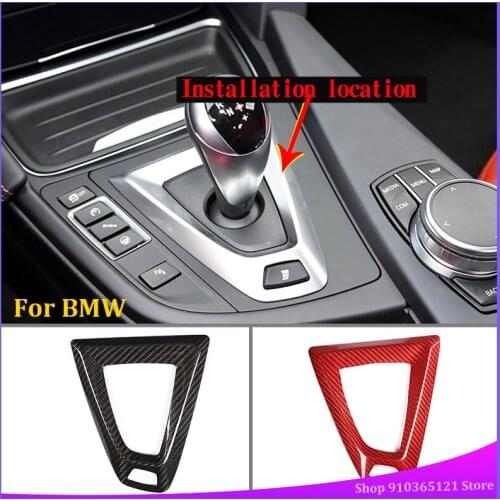 Real Carbon Fiber Gear Shift Handle Sleeve Cover Trim For BMW M2 M3 M4 M5 X5M X6M Car Interior Accessories