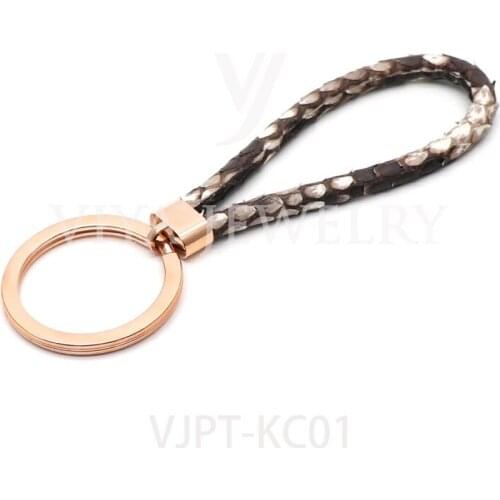 Black Blue Grey Genuine Leather Python For Keychain Custom Mens and Womens Christmas Friends Family Club Birthday Couple Gift