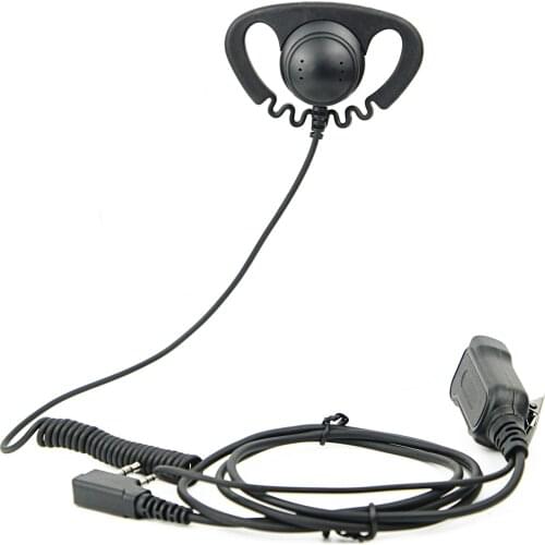 D Shape Earpiece Headset with Mic PTT for Baofeng UV-5R BF-888S BF-F8HP BF-F9 UV-82 UV-82HP UV-82C Kenwood TK-2107 TK-3107 2 Pin
