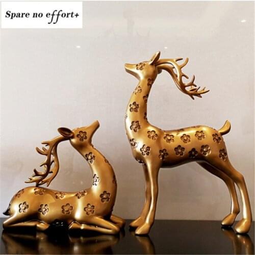 Sika Deer Decoration Ornaments for Family Wedding Gifts Office Accessories living Room TV Cabinet Porch Decorative Figurines