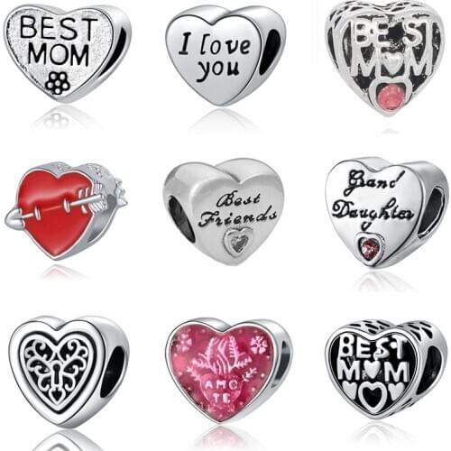 DIY heart beads jewelry bijoux bracciale bisuteria french bead silver perfumes mujer originales bracelet charms