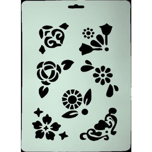 DIY Scrapbooking Flowers Roses Template Baking Kitchen Decorating Cake Stencil Spray Flowers Hellow Template Embossing Folders