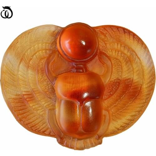 Egypt Scarab Amulet Arts Sculptur Feng Shui Decoration Resin Craft Animal Home Decor Living Room Office Souvenir Idea Gift R7267