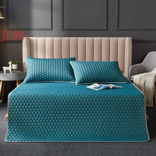 Solid latex fiber fitted sheet set with elastic band summer Folding sheet set anti dust mite mattress cover bed mat cool 3pcs