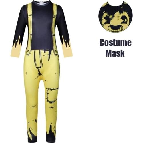 Boys Girls Cartoon Game Character Costumes Halloween Cosplay Costume Anime Disfraces Kids Party Dress Up Jumpsuit Mask C20C58