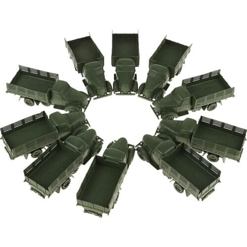 10x WWII Military Diecast Model Truck Armored Vehicle Model Soldiers Sand Table Parts