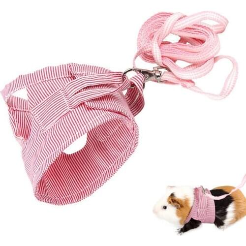 Small Pet Harness Leash Set Pet Walking Chest Strap Leash Quick release hook-n-loop closure for Squirrel Rabbit Chinchilla