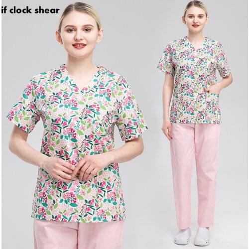 Medical Clothes Scrubs Tops Pet Grooming Institution Scrubs Spa High Quality Doctor Medical Uniforms Unisex V-Neck Work Clothes