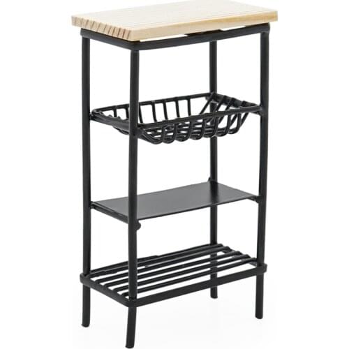 Odoria 1:12 Miniature Kitchen Side Cabinet Display Storage Shelf Rack Furniture Dollhouse Accessories Doll House Decoration