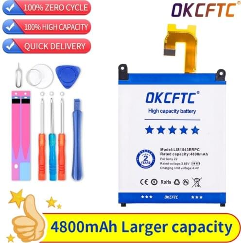 OKCFTC Original 4800mAh LIS1543ERPC Battery For SONY Xperia Z2 L50w Sirius SO-03 D6503 D6502 Phone High Quality Battery+TOOL