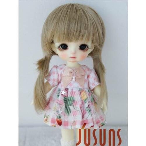 JD212 1/12 1/8 Lovely Twins pig tails wig Size 4-5 inch 5-6 inch Heat resistance BJD wigs Tiny doll accessories