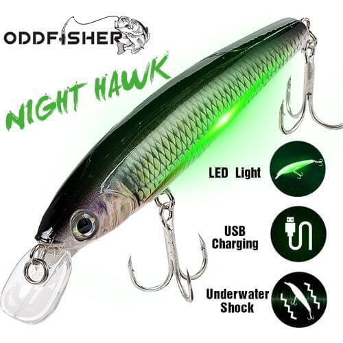 LED Mini Minnow Jerk Bait Twiching Electric Fishing Lures For Pike Wobblers Bass Swimbait Jerkbait Light Hard Recharge Trolling