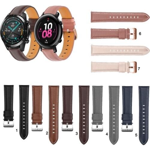 20mm 22mm Fashion Leather Watch Band Strap for Huawei Watch GT 2 42mm 46mm 2e GT2 Pro Replacement Wrist strap Elegant Bracele