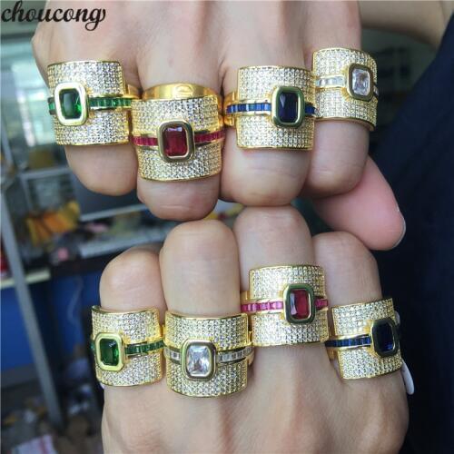 Choucong Monaco Design Luxury Statement Stackable Rings For Women Wedding Cubic Zircon Engagement Dubai Punk Bridal Finger Ring