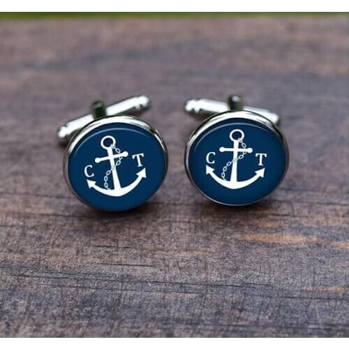 Personality Anchor and Rudder Cufflinks Occident Fashion Men and Womens French Shirt Cuff Buttons Party Banquet Accessories