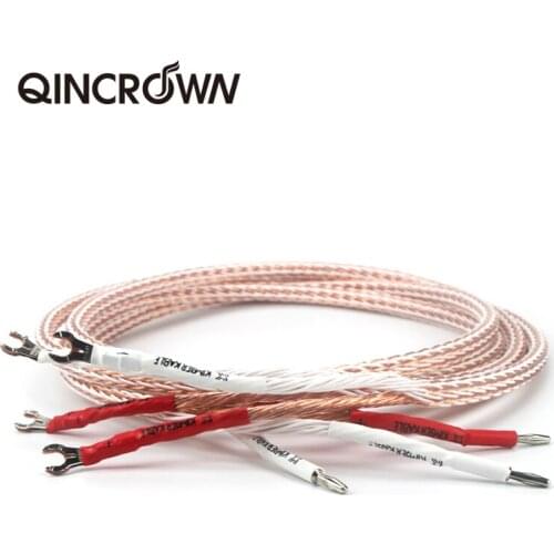 Silver 24 OCC Fever speaker cable Rhodium plated plug 2 in 2 out speaker cable head amplifier cable