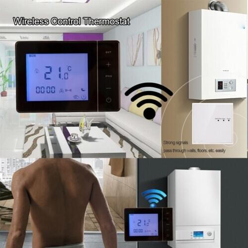 Not Wifi Thermostat Wireless Thermostat RF Control 5A Wall-Hung Boiler Heating Thermostat Digital LCD Temperature Controller