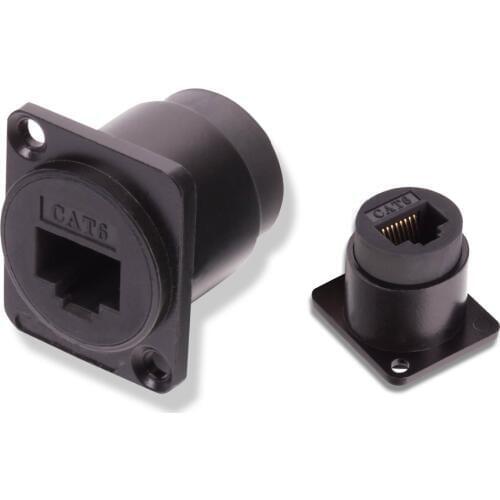 High quality 20pcs/lot RJ45 Chassis Panel Mount Network RJ45 socket with straight through network