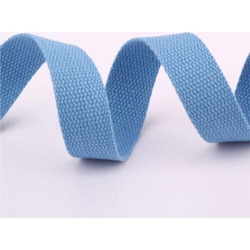 38mm 5 Yards Sky Blue Webbing High Tenacity Canvas Bag Strap Cotton Ribbon Bias Tape Backpack Belt Sewing DIY Craft 1.5mm Thick
