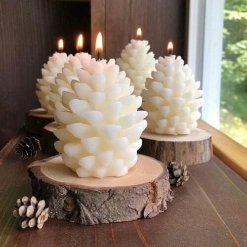 3D Christmas Pine Cone Silicone Candle Mold Beeswax Pinecone Candle Making Mould DIY Handmade Aromatherapy Candles