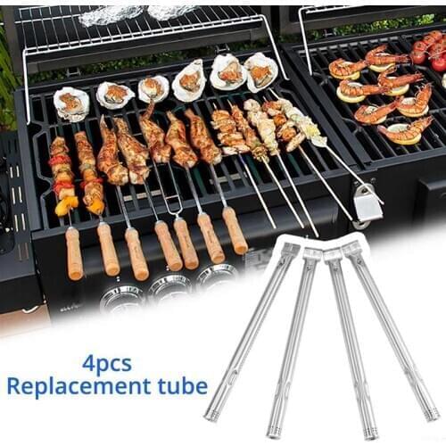 4Pcs Universal Stainless Steel BBQ Gas Grill Replacement Straight Pipe Tube Burner Barbecue Accessories