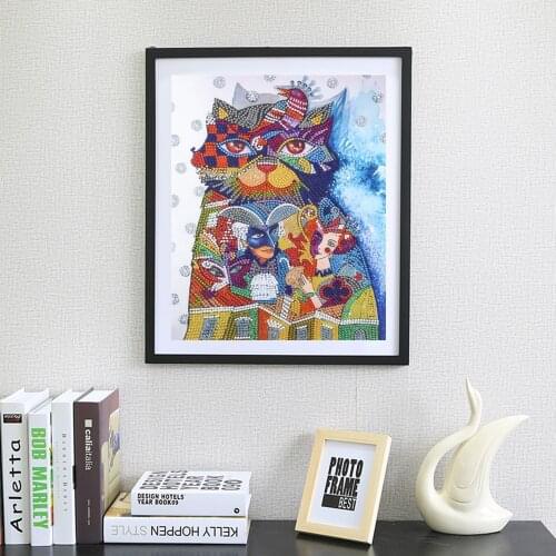 Special Shaped Diamond Painting Fat Cat Animal DIY Diamond Embroidery Home Wall Decoration Partial Round Drill Diamond Mosaic