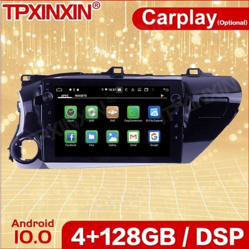 Wireless Carplay 2 Din Car Android Stereo Receiver For Toyota Hilux 2016 2017 2018 Radio Audio Recorder Head Unit Player Screen