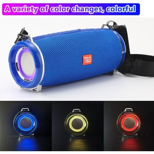 TG192 LED Flashing Light Bluetooth Speaker 20W Portable Wireless Bass Column 3D Stereo Subwoofer Music Center Soundbar FM TF USB