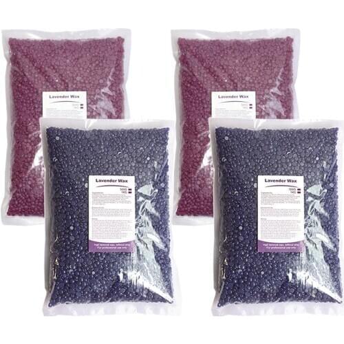 4Bags 17.5Oz Hard Wax Beans Hair Removal Depilatory Beads for Bikini Legs