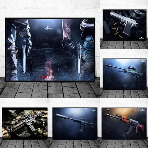 CS GO Popular Game HD Gun Character Poster Picture Canvas Painting Printing Wall Art Mural For Modern Childrens Home Room Decor