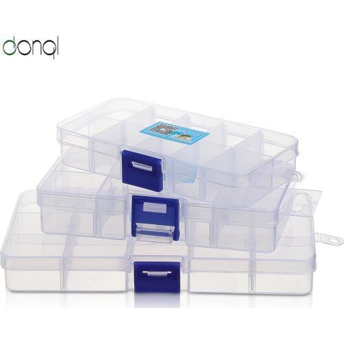DONQL 5/8/10/15 Fishing Hook Box Compartments Storage Case Carp Fish Accessories Waterproof Fishing Tools Plastic Fish Hook Box