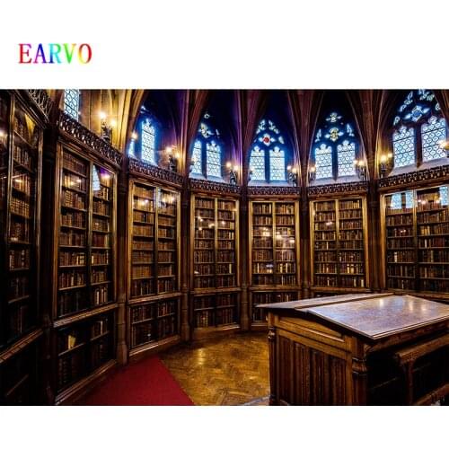 EARVO Backdrops Photography Old Wooden Bookshelf For Books Library Study Home Decor Photo Backgrounds Photo Studio