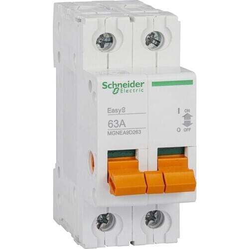 Export EA9D Isolation Switch Load Switch Original 2P 63A 400VAC 50hz Mini DIN Rail Mounting MGNEA9D263