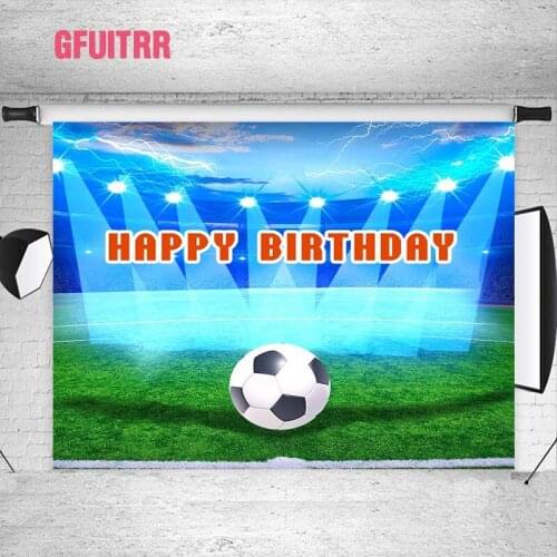 GFUITRR Football Competition Photo Backgrounds Boys Birthday Photography Backdrops Blue Sports Tournament Decorative Poster